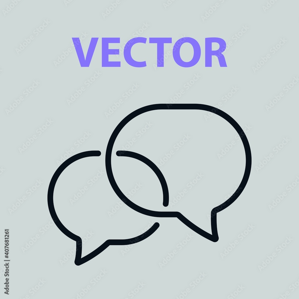 Naklejka premium Message Icon, Chat Bubble Editable stroke. Communication linear icon. The symbol can denote Dialogue, speak. Vector illustration Isolated