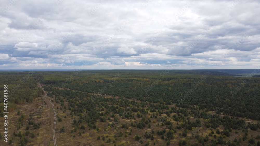 road and forest view from the copter road and forest view from the copter