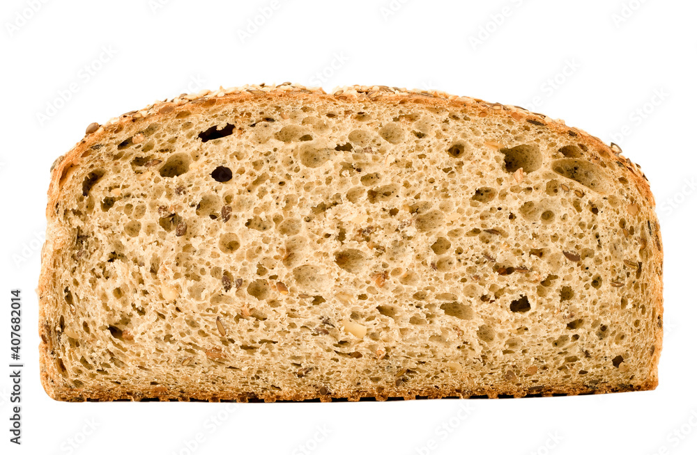 loaf of brown bread isolated