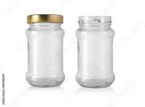 empty glass jar for food and canned food.