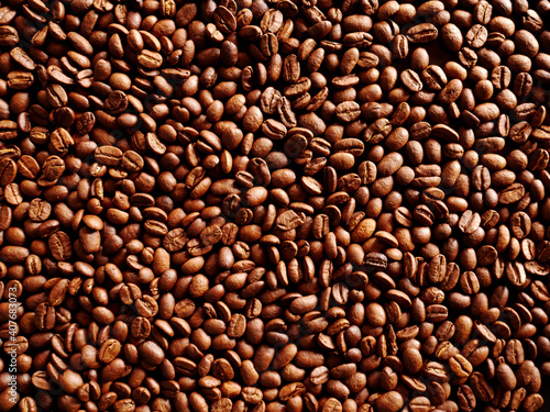 Roasted coffee beans for background