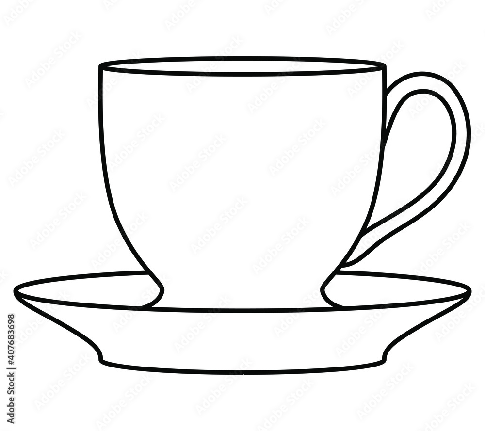 Drawing a cup with coffee and some cookies. — Hive-saigonsouth.com.vn