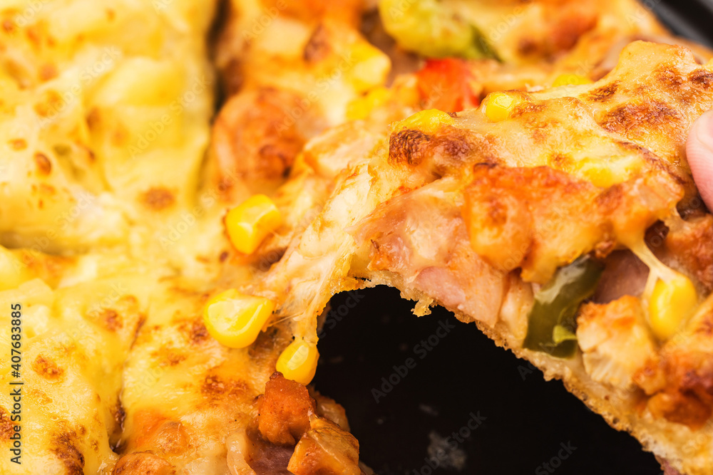 mixture pizza italian food durian chicken flavor pizza (1) 素材庫相片 ...