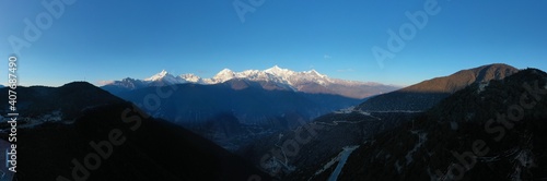 Panorama of Meili Snow Mountain  Yunnan  China
