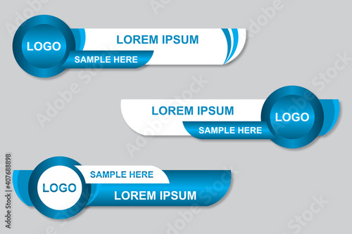 Modern geometric lower third banner template design. Colorful lower thirds set template vector. Modern, simple, clean design style