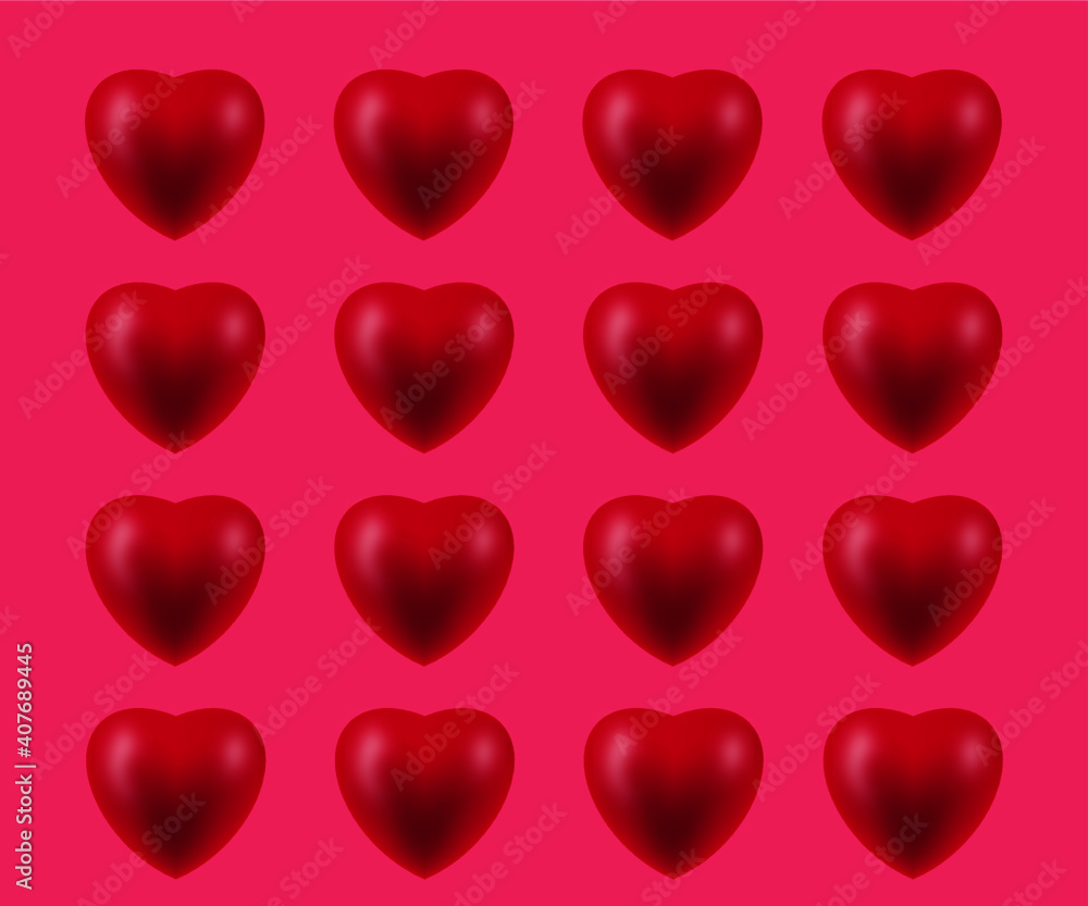 Valentine's Day sale background.Romantic composition with hearts. For website, posters, advertisements, coupons, promotional materials