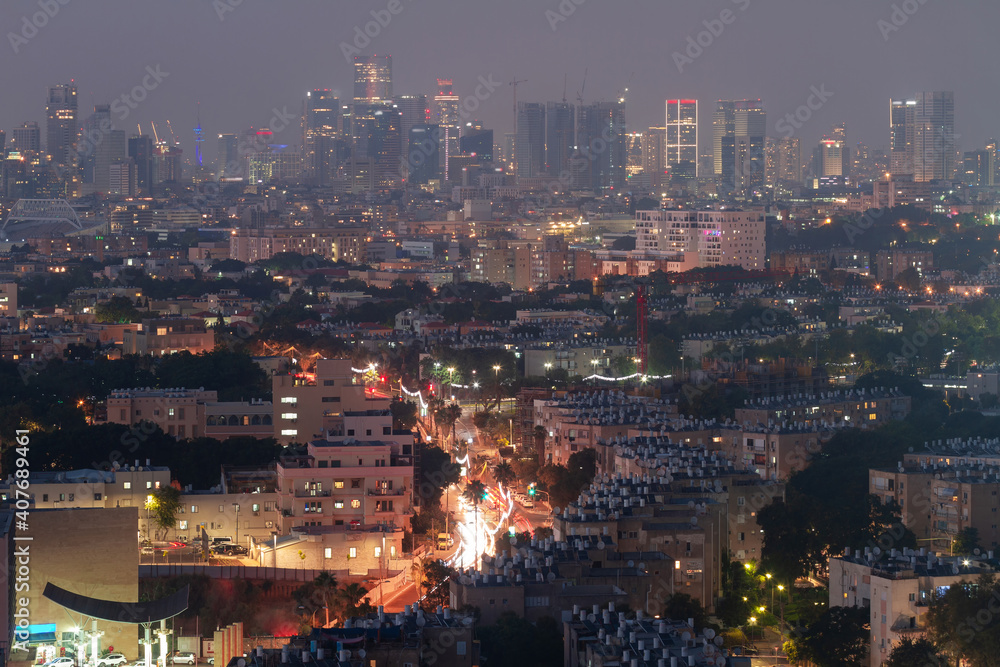 Tel Aviv and Jaffa night view