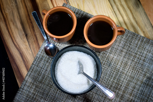 cup of coffee with sugar