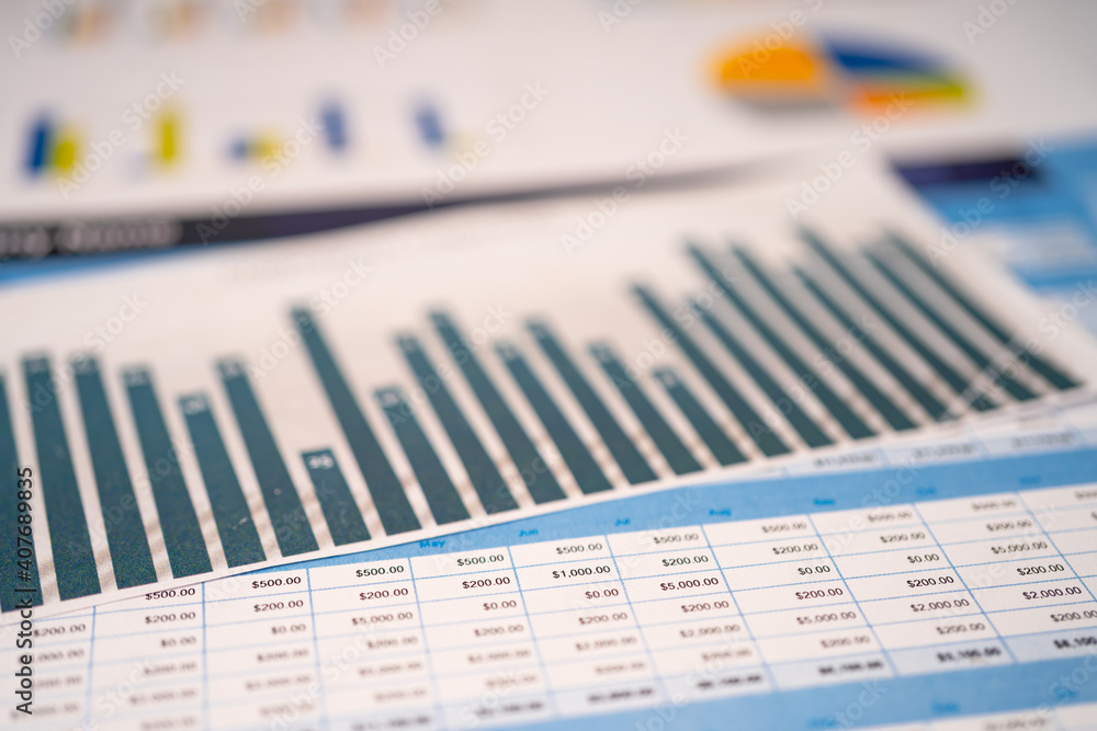 Charts Graphs spreadsheet paper. Financial development, Banking Account, Statistics, Investment Analytic research data economy, Stock exchange Business office company meeting concept. Charts Graphs spreadsheet paper. Financial development, Banking Account, Statistics, Investment Analytic research data economy, Stock exchange Business office company meeting concept.