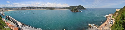 Panorámica de la Playa de la Concha. San Sebastian, Donosti, Euskadi