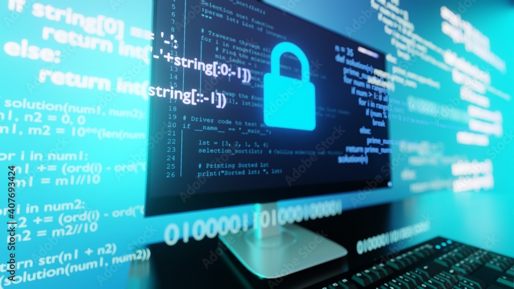 Technology concept with cyber security internet and networking, screen padlock icon on digital display. Firewall on computer. Technology concept with cyber security internet and networking, screen padlock icon on digital display. Firewall on computer.