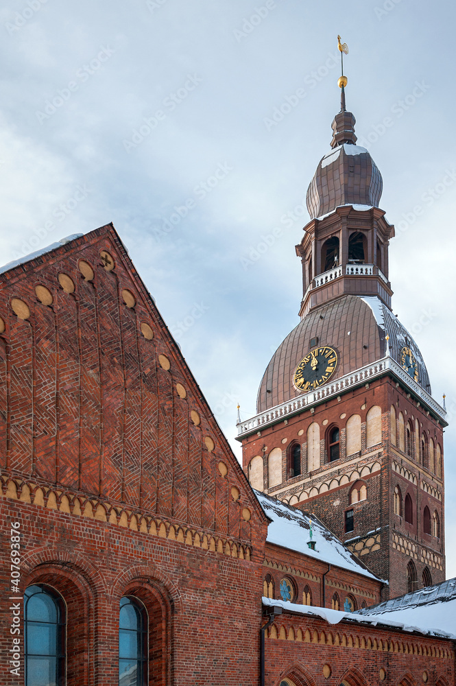 Naklejka premium Riga. Historical part of the city. Doms cathedral.