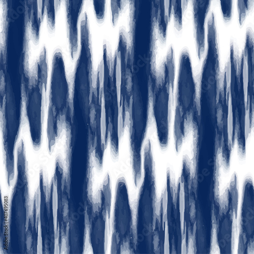 Seamless pattern Shibori in Indigo color. Digital Quilting Arts. Tie-dye. Tied and dyed - is a manual resist dyeing technique, of Japanese artisan design which produces patterns on fabric
