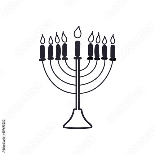 menorah with candles