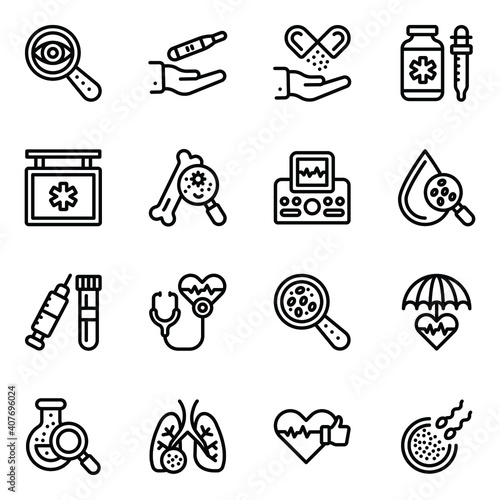 
Pack of Medical Care Linear Icons 
