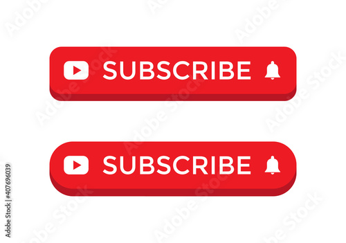 3d Subscribe Button Vector. Icon Set of Channel