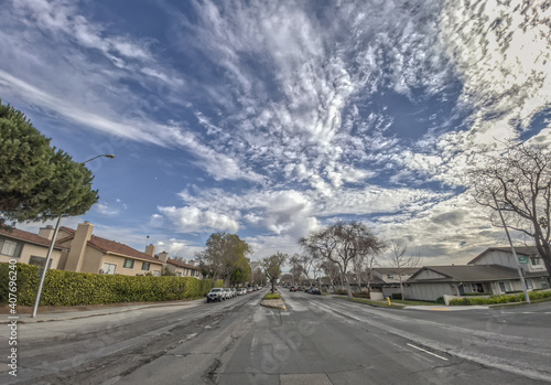Suburban Landscape with Dense Clouds During the Day
