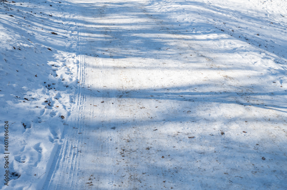 Fototapeta premium 雪の道