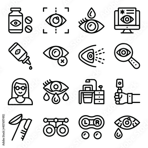 
Pack of Optometry Linear Icons 
