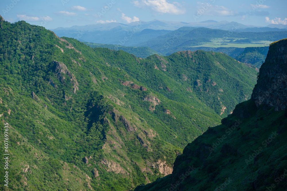 Obraz premium Majestic landscape with forests, mountains and Debed river's canyon, Armenia