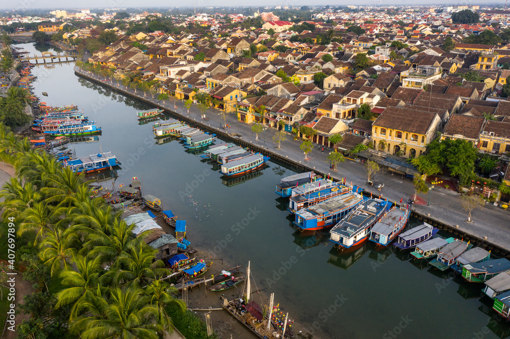 aerial view of Hoi An, Ancient Town, in vietnam