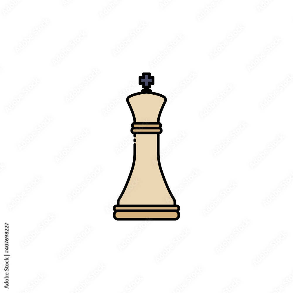 king chess lineal color icon. strategy, business symbol. simple design editable. Design template vector king chess lineal color icon. strategy, business symbol. simple design editable. Design template vector
