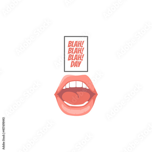 vector graphic of blah blah day good for blah blah day celebration. flat design. flyer design.flat illustration.