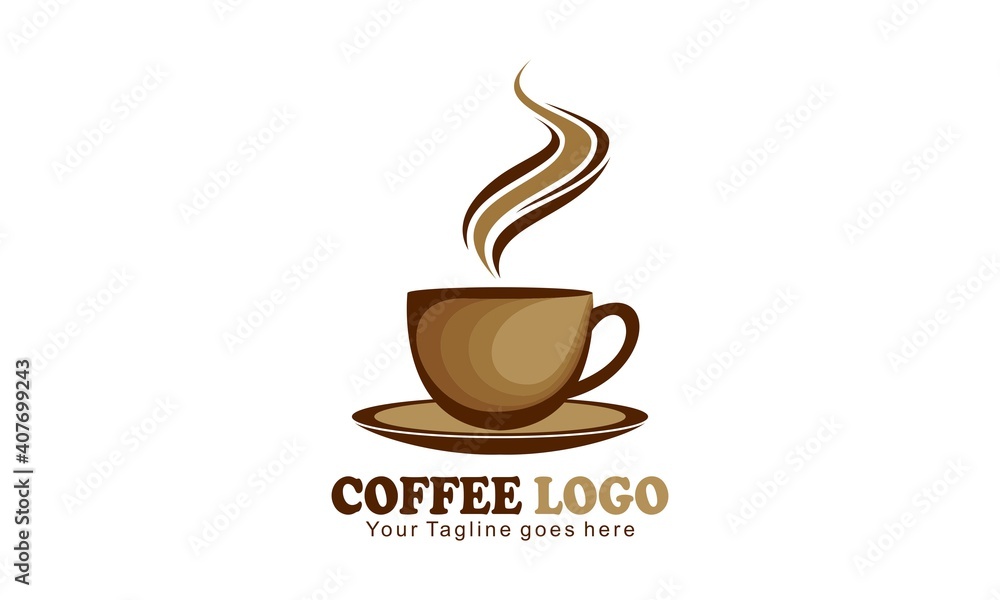 Obraz premium Coffee cup illustration vector logo