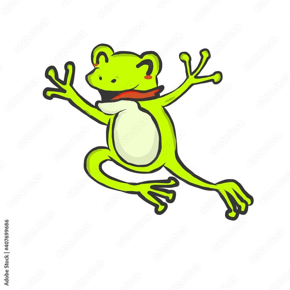 Fototapeta premium Frosch Kröte Cartoon süß lustig 