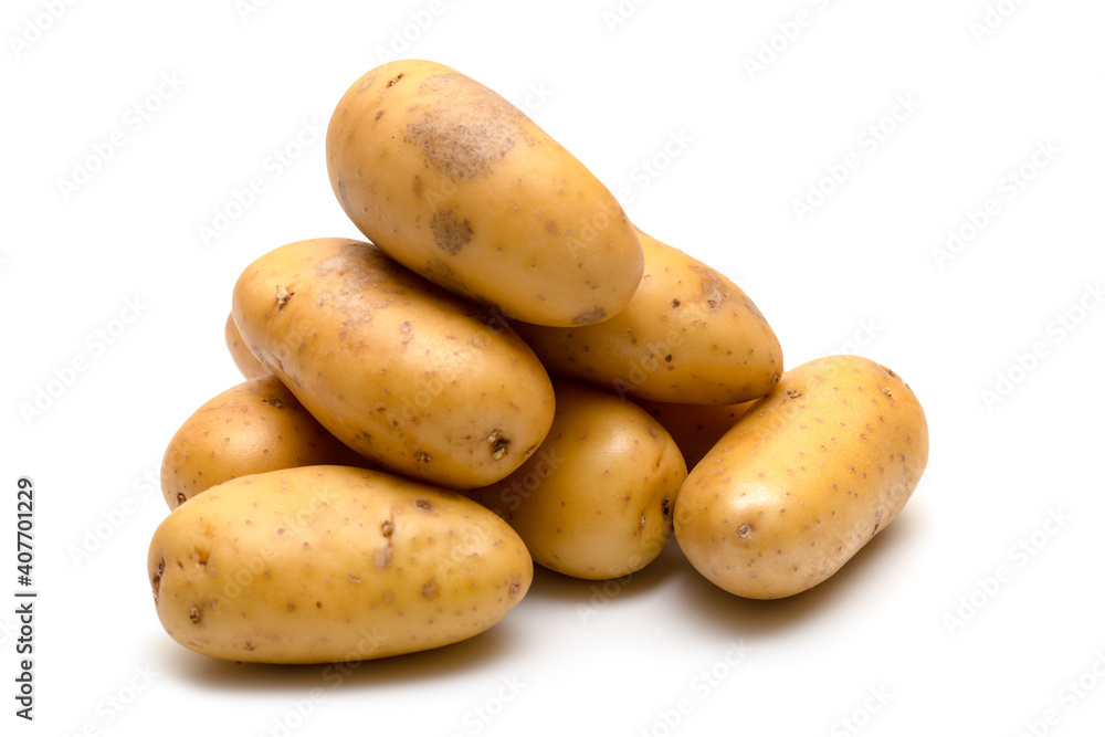 Fresh baby potatoes on white background Fresh baby potatoes on white background