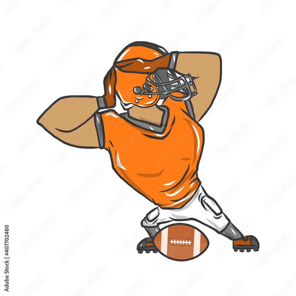 Rugby American Football USA Cartoon Rugby American Football USA Cartoon