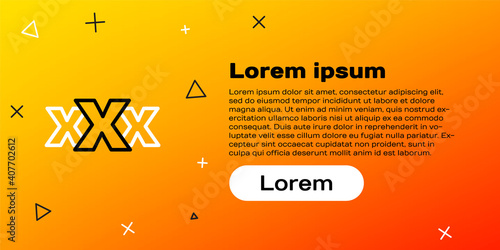 Line Sex shop icon isolated on yellow background. Sex shop, online sex store, adult erotic products concept. Colorful outline concept. Vector Illustration.