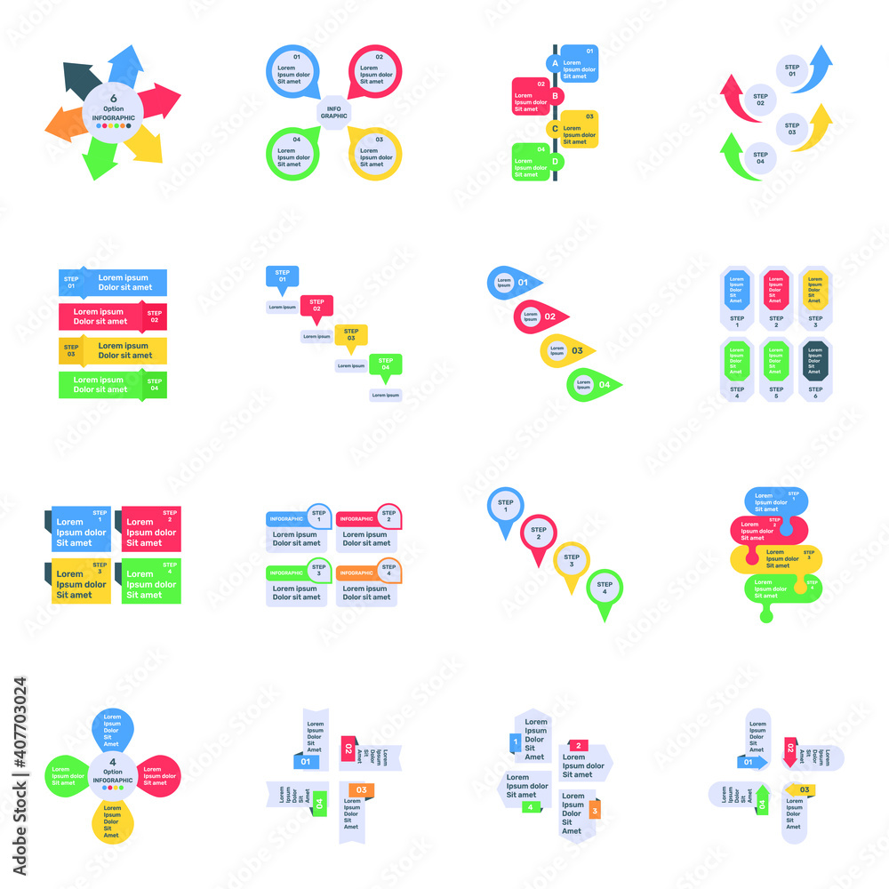 Set of Descriptive Infographics Flat Icons
Set of Descriptive Infographics Flat Icons