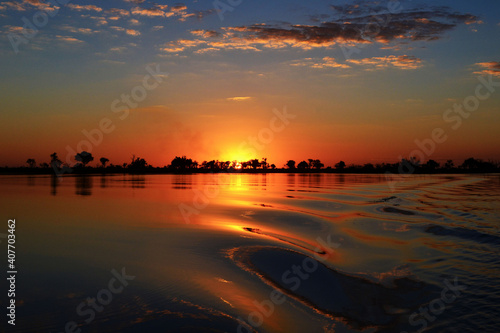 rippling river sunset