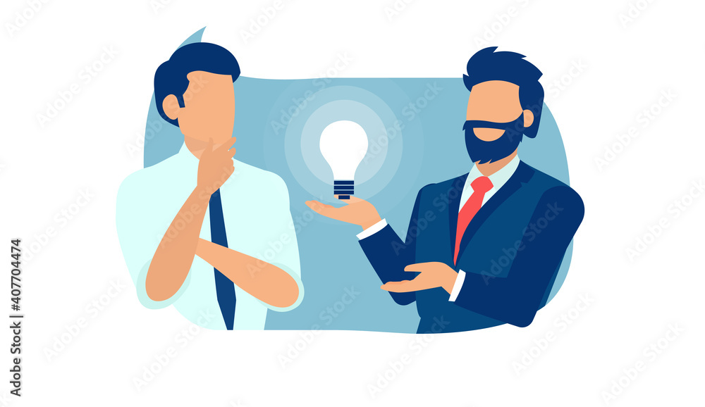 Vector of a businessmen brainstorming new idea Vector of a businessmen brainstorming new idea