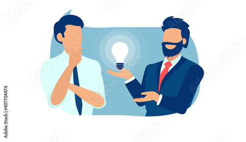 Vector of a businessmen brainstorming new idea