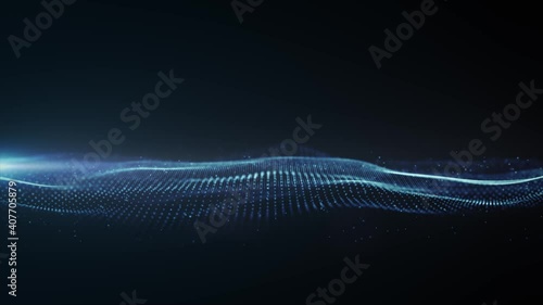 Abstract Network Mesh Waving Fx Background Loop/ 4k animation of an abstract fractal background with glowing mesh lines and lens flare flickering and seamless looping photo