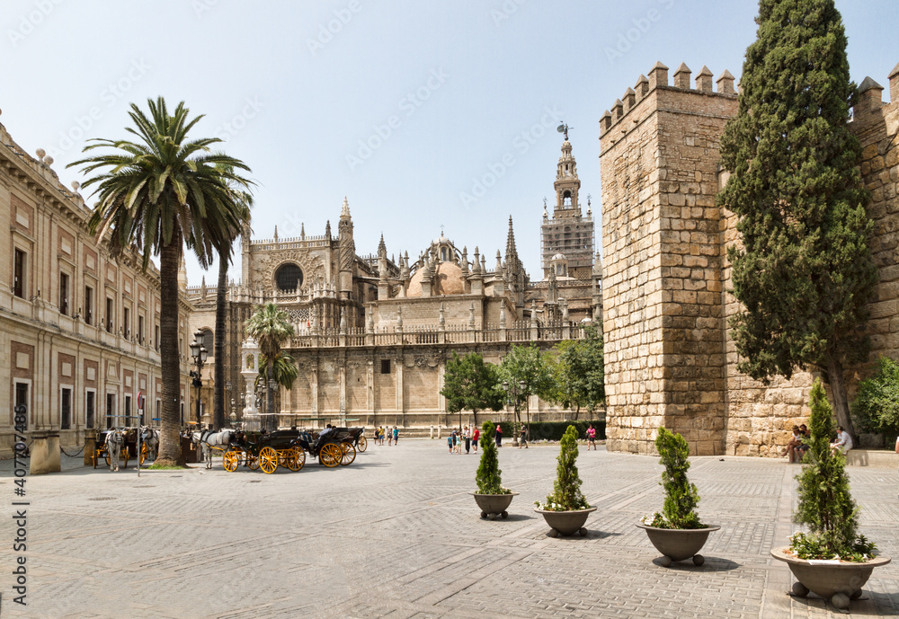 Naklejka premium Exterior view of the Alcázar of Seville