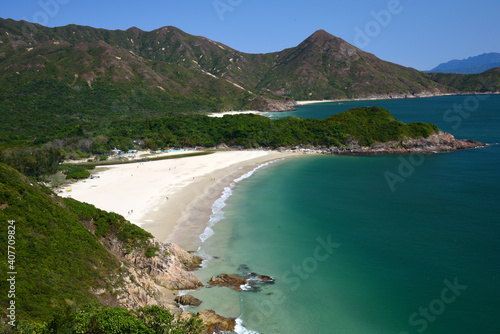 Konstfotografi Picturesque Ham Tin Wan beach in Sai Kung district in Hong Kong