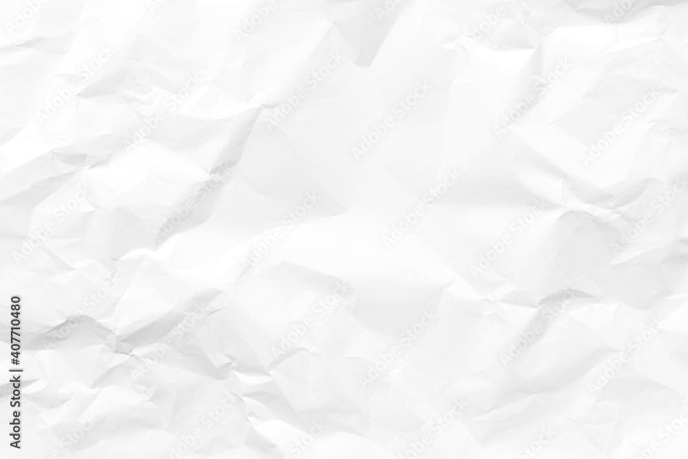Fototapeta premium White crumpled paper texture background. Clean white paper. Top view.