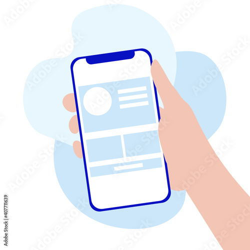 Hand holding a smartphone