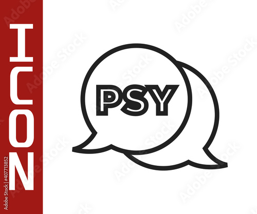 Black line Psychology icon isolated on white background. Psi symbol. Mental health concept, psychoanalysis analysis and psychotherapy. Vector.