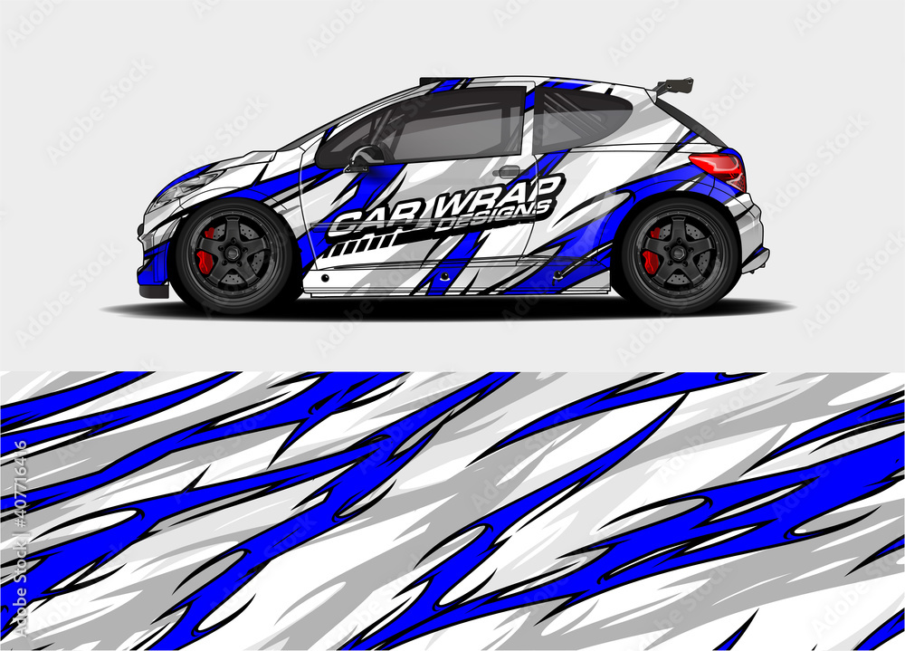 rally car livery design vector. abstract race style background for vehicle vinyl sticker wrap
rally car livery design vector. abstract race style background for vehicle vinyl sticker wrap