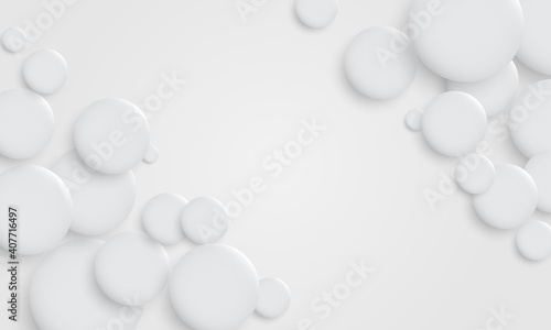 Abstract white geometric circles background.