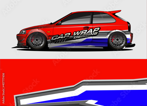 rally car livery design vector. abstract race style background for vehicle vinyl sticker wrap 