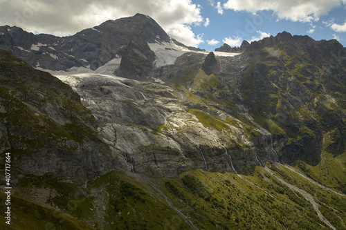 Sofia glacier Arkhyz in Karachay-Cherkessia at an altitude of 3600 meters