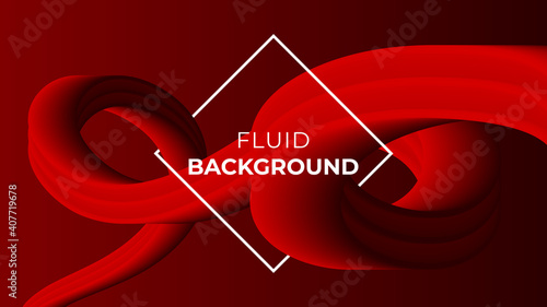 Abstract spiral wavy red fluid background 3d vector illustration.