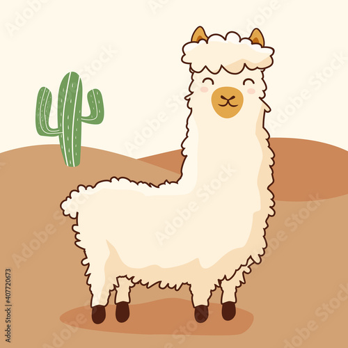 Alpaca at Desert Cactus Llama