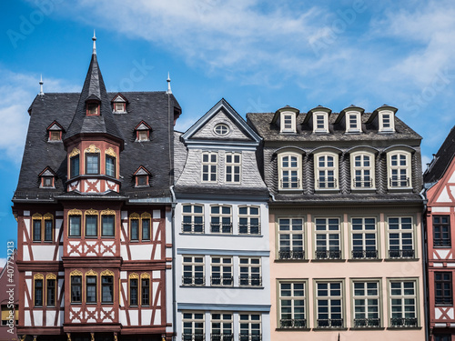 Half Timbered Houses on the Roemerberg in Frankfurt, Germany