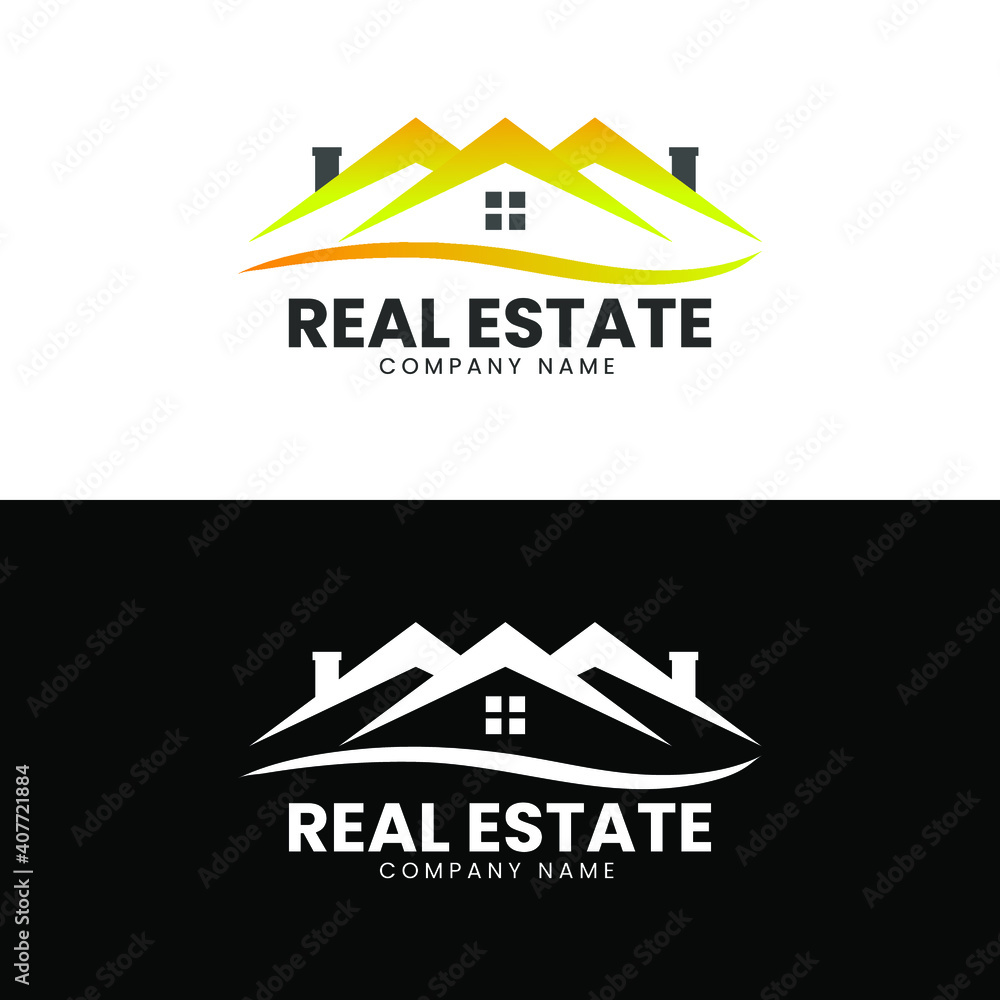 Real Estate Logo Design. Creative abstract real estate icon logo template, Creative Building Concept Logo Design Template